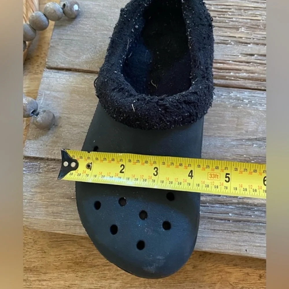 CROCS Black Mammoth‎ Blitzen Faux Fur Lined Slip On Clogs Men’s 3 Women’s 5